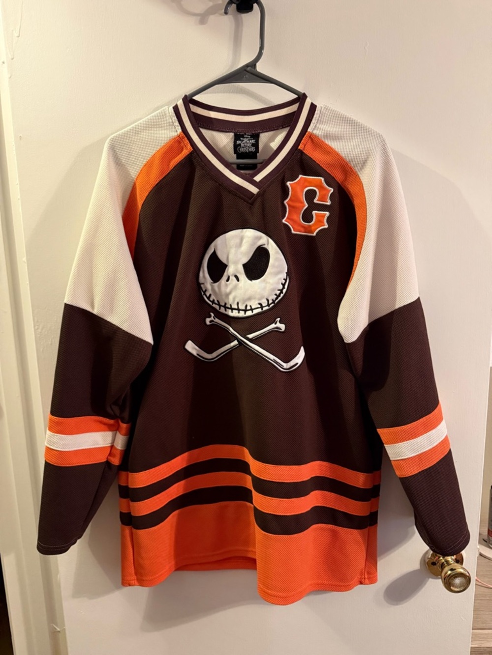 Disney Brown and Orange Jack Skellington Hockey Jersey